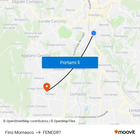 Fino Mornasco to FENEGR? map