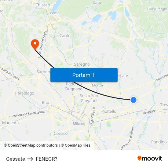 Gessate to FENEGR? map