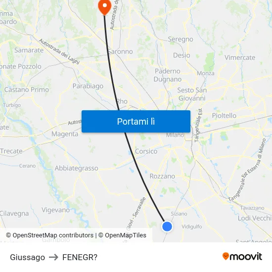 Giussago to FENEGR? map