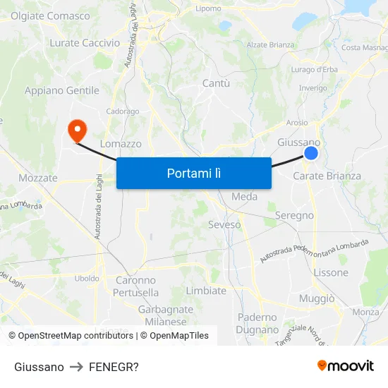Giussano to FENEGR? map