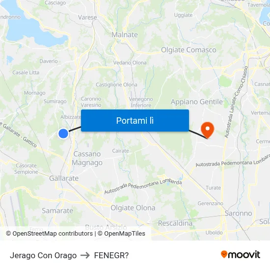 Jerago Con Orago to FENEGR? map