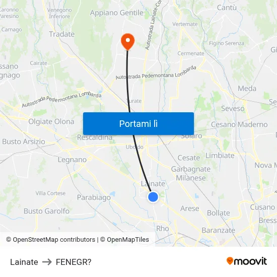 Lainate to FENEGR? map
