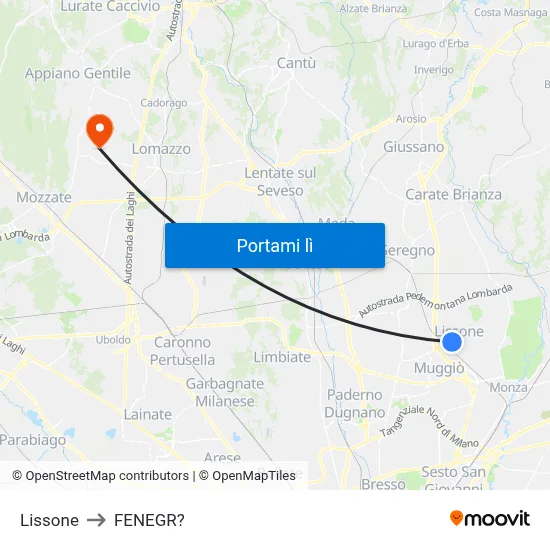 Lissone to FENEGR? map