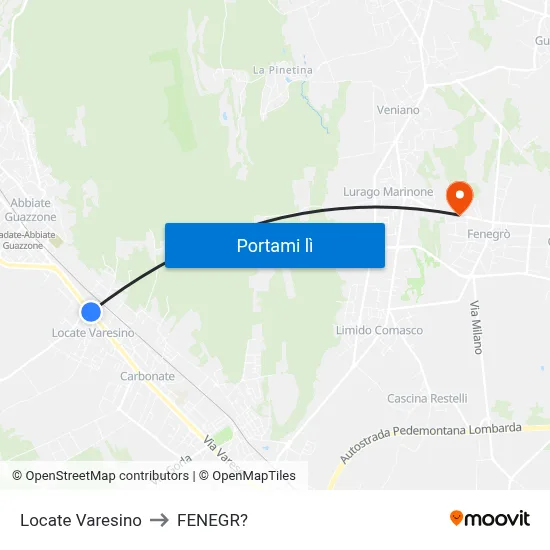 Locate Varesino to FENEGR? map