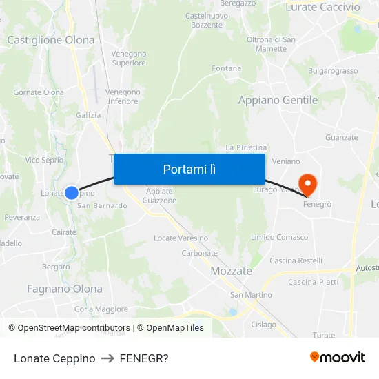 Lonate Ceppino to FENEGR? map