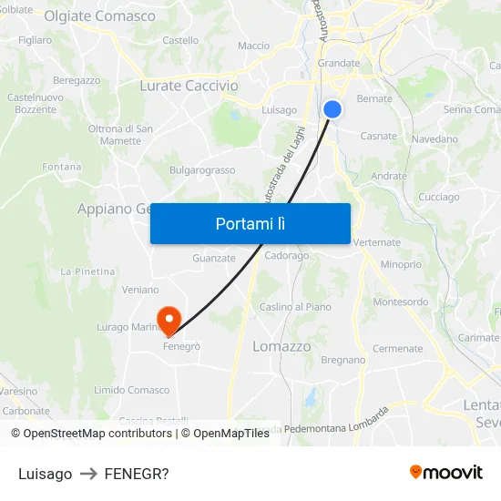 Luisago to FENEGR? map