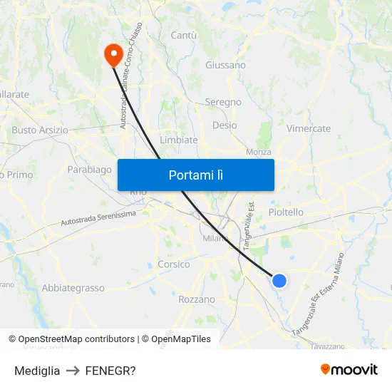 Mediglia to FENEGR? map