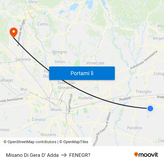 Misano Di Gera D' Adda to FENEGR? map