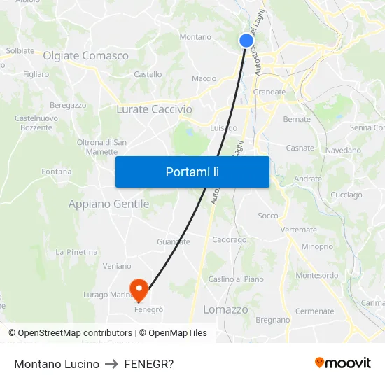 Montano Lucino to FENEGR? map