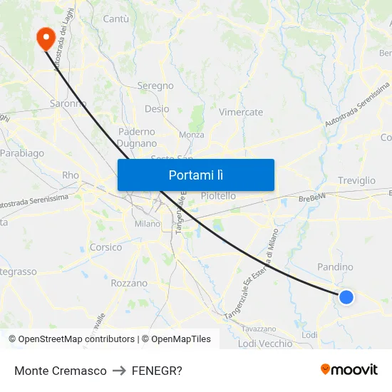 Monte Cremasco to FENEGR? map