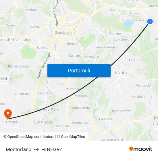Montorfano to FENEGR? map