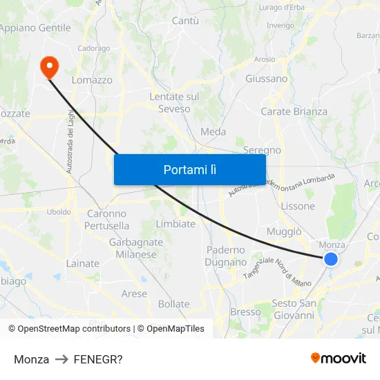 Monza to FENEGR? map