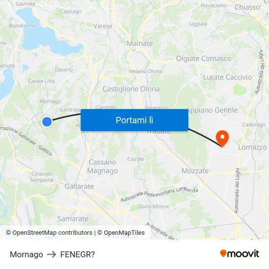 Mornago to FENEGR? map