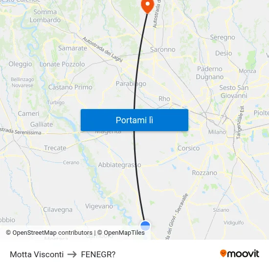 Motta Visconti to FENEGR? map