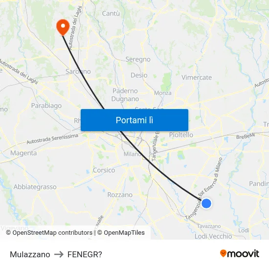 Mulazzano to FENEGR? map