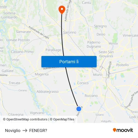 Noviglio to FENEGR? map