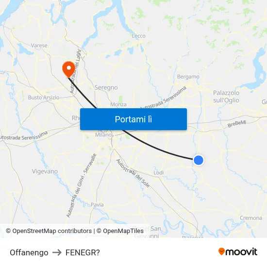 Offanengo to FENEGR? map