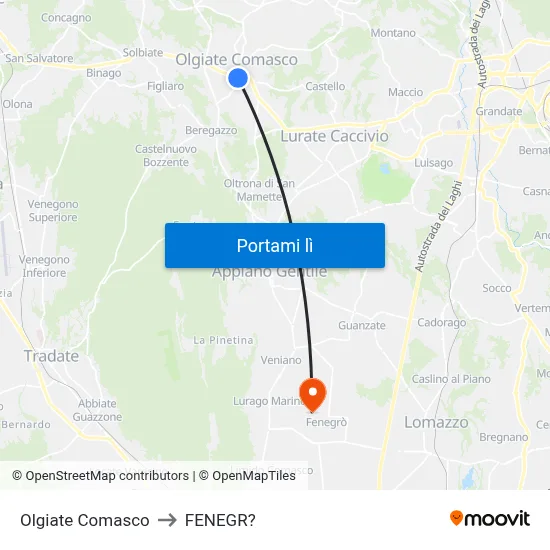 Olgiate Comasco to FENEGR? map