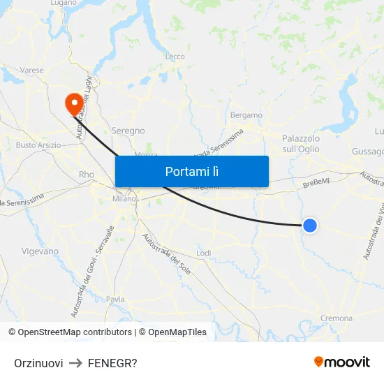 Orzinuovi to FENEGR? map