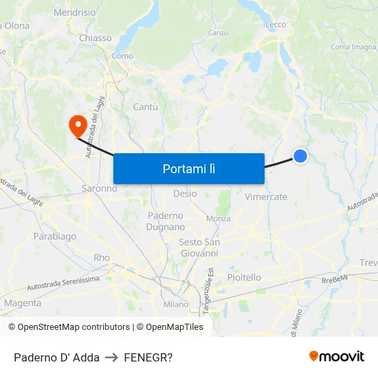 Paderno D' Adda to FENEGR? map