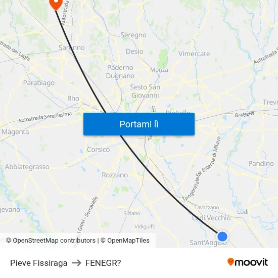 Pieve Fissiraga to FENEGR? map