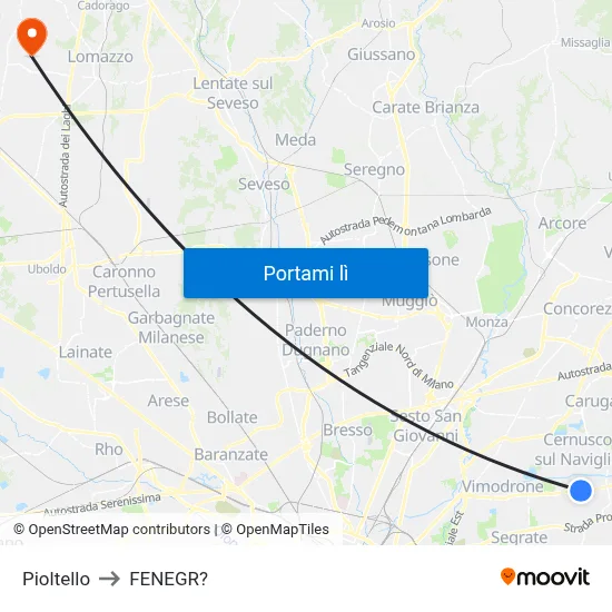 Pioltello to FENEGR? map