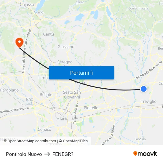 Pontirolo Nuovo to FENEGR? map