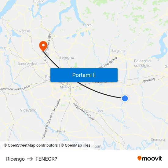 Ricengo to FENEGR? map