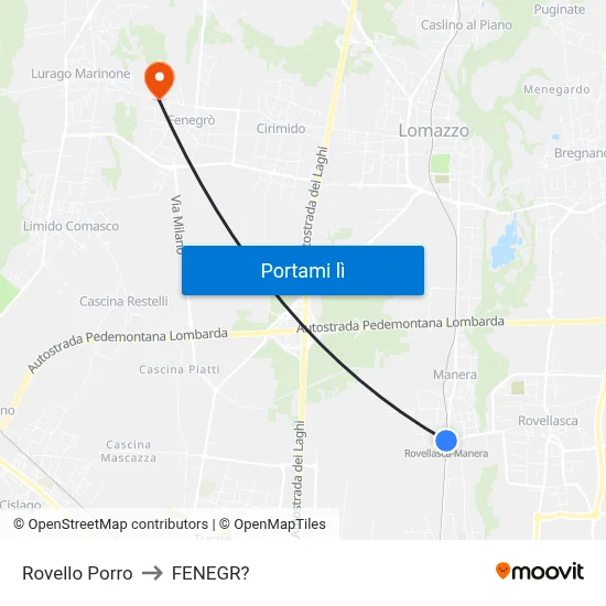 Rovello Porro to FENEGR? map