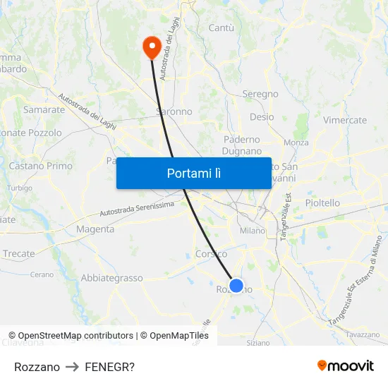 Rozzano to FENEGR? map
