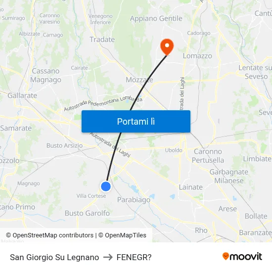 San Giorgio Su Legnano to FENEGR? map