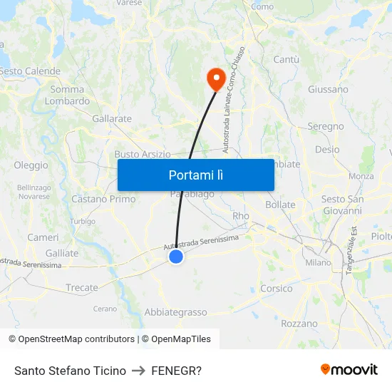 Santo Stefano Ticino to FENEGR? map