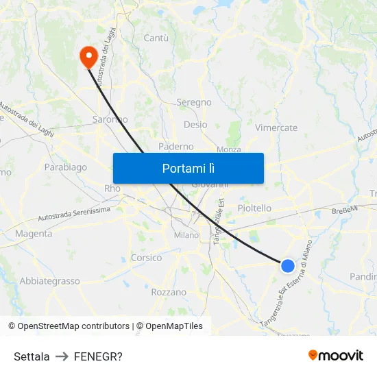 Settala to FENEGR? map