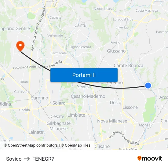 Sovico to FENEGR? map