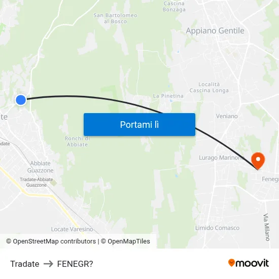 Tradate to FENEGR? map