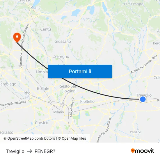 Treviglio to FENEGR? map