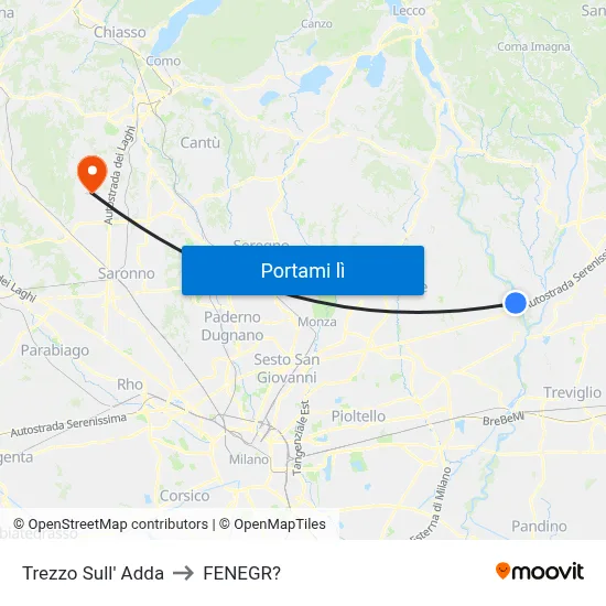 Trezzo Sull' Adda to FENEGR? map