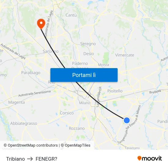 Tribiano to FENEGR? map