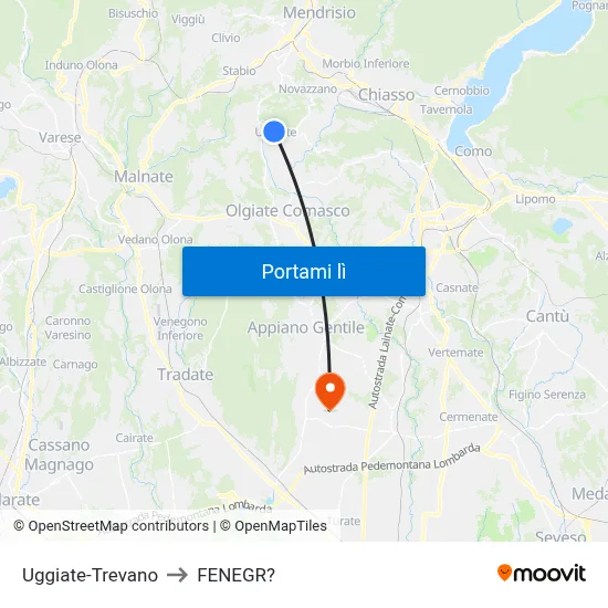 Uggiate-Trevano to FENEGR? map