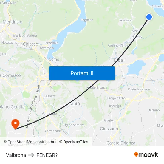 Valbrona to FENEGR? map