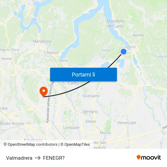 Valmadrera to FENEGR? map