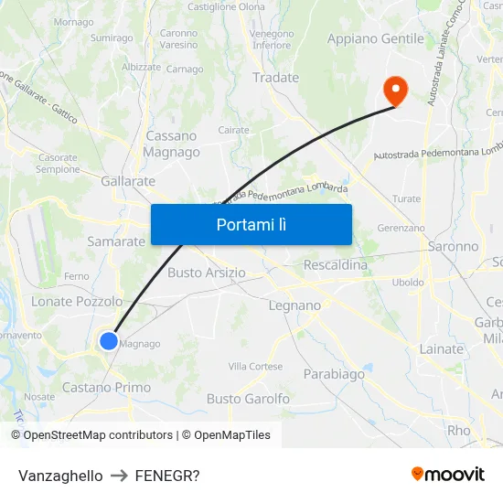 Vanzaghello to FENEGR? map