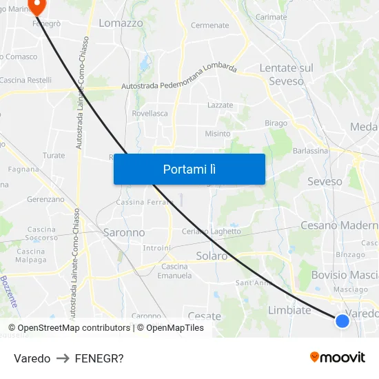 Varedo to FENEGR? map