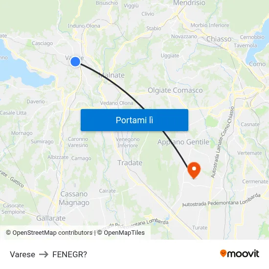 Varese to FENEGR? map