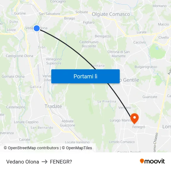 Vedano Olona to FENEGR? map
