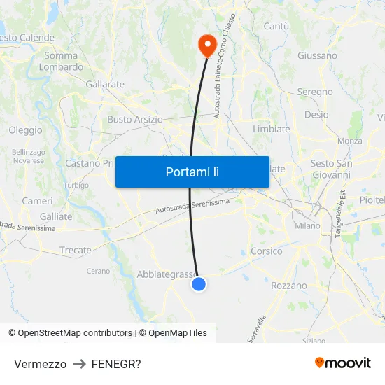 Vermezzo to FENEGR? map