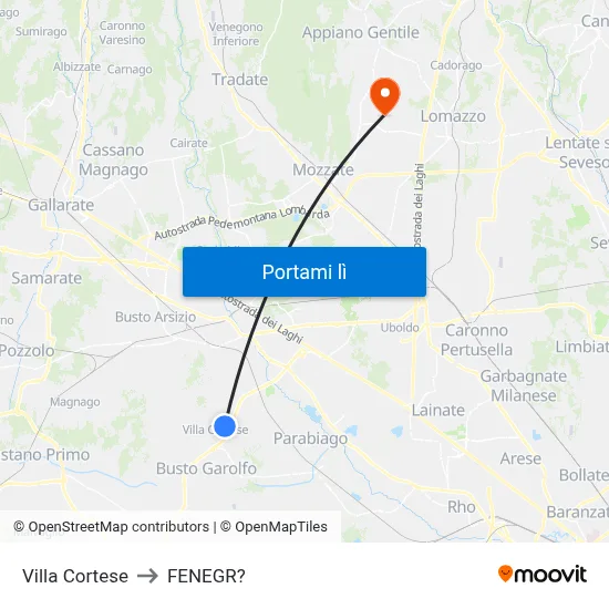 Villa Cortese to FENEGR? map