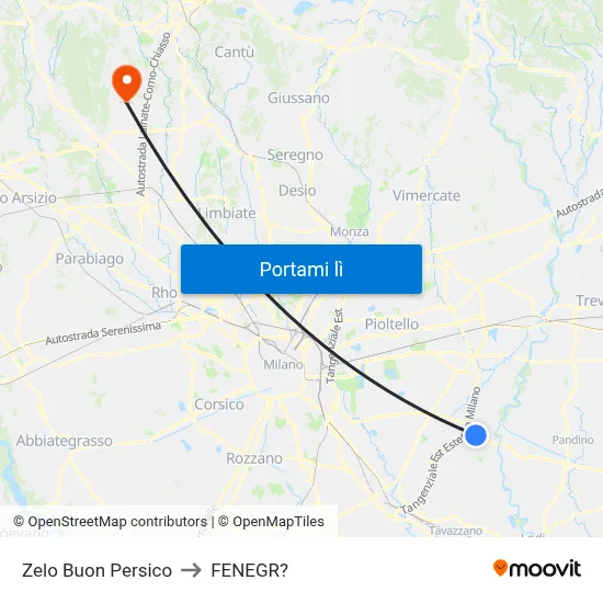 Zelo Buon Persico to FENEGR? map