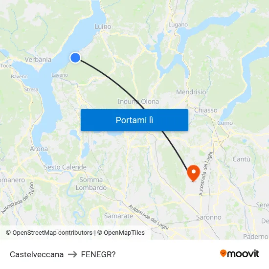 Castelveccana to FENEGR? map