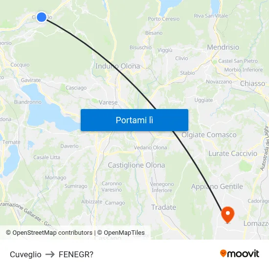 Cuveglio to FENEGR? map